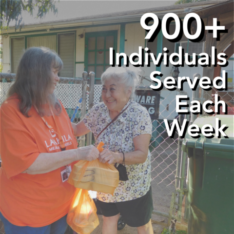 900+ individuals served each week
