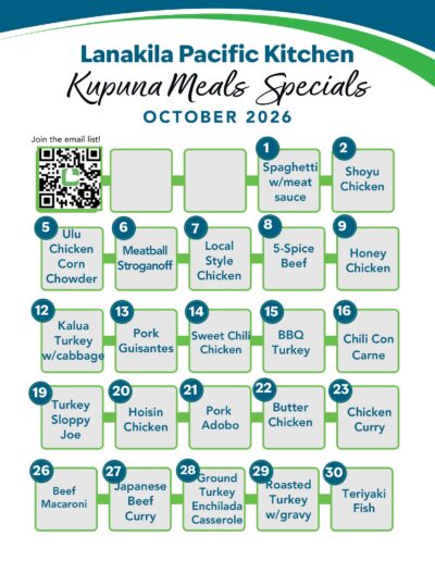 Oct Kupuna Specials 2026